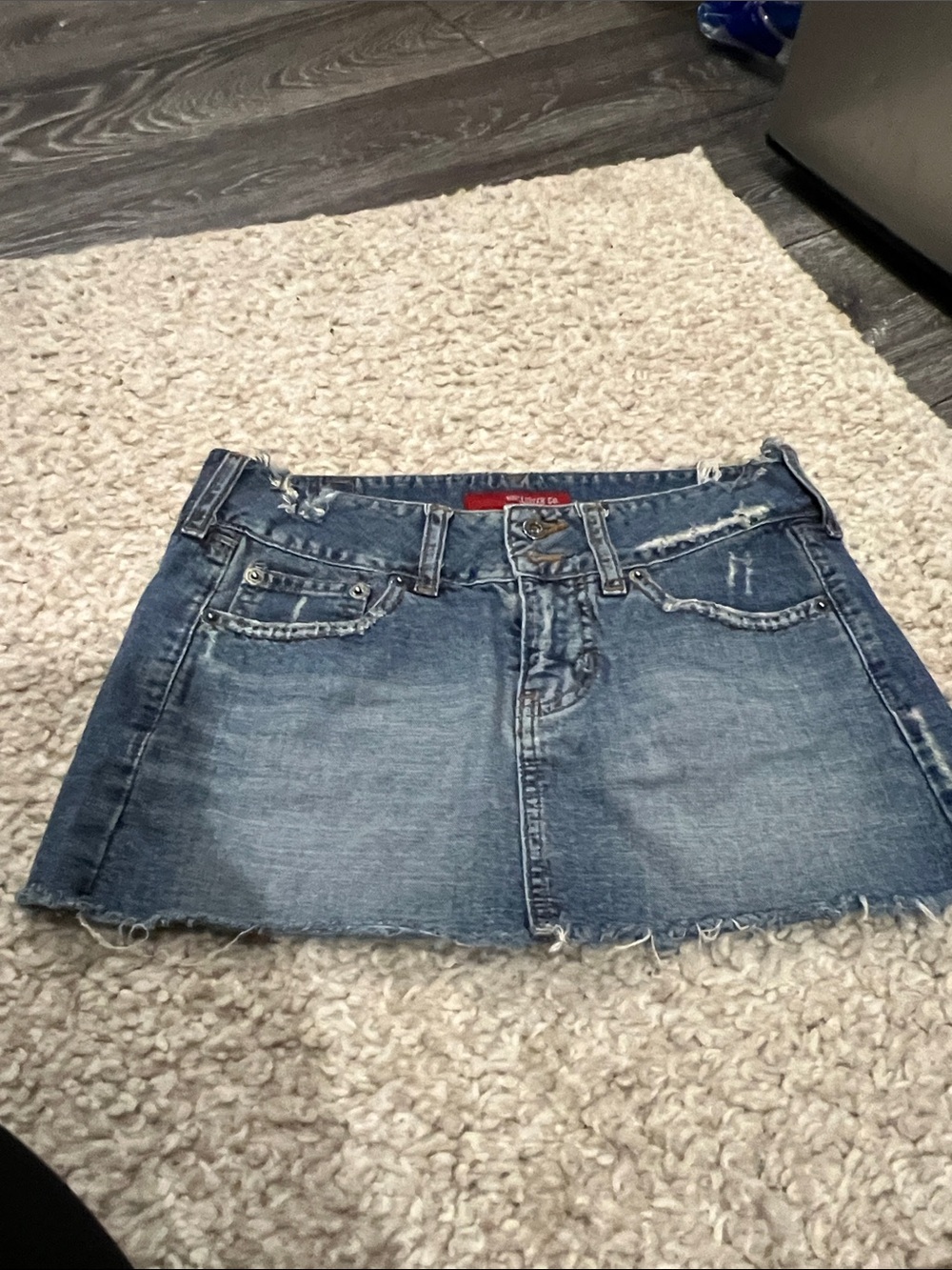 Y2K Hollister Light Blue Distressed Denim Mini Skirt